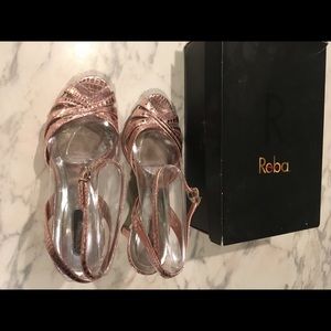Vintage Reba Metallic Pink Snakeskin Heels